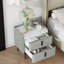 Table de chevet moderne avec 2 tiroirs, plateau de table en marbre et pieds résistants aux égratignures pour la chambre à coucher et le salon-2028062088