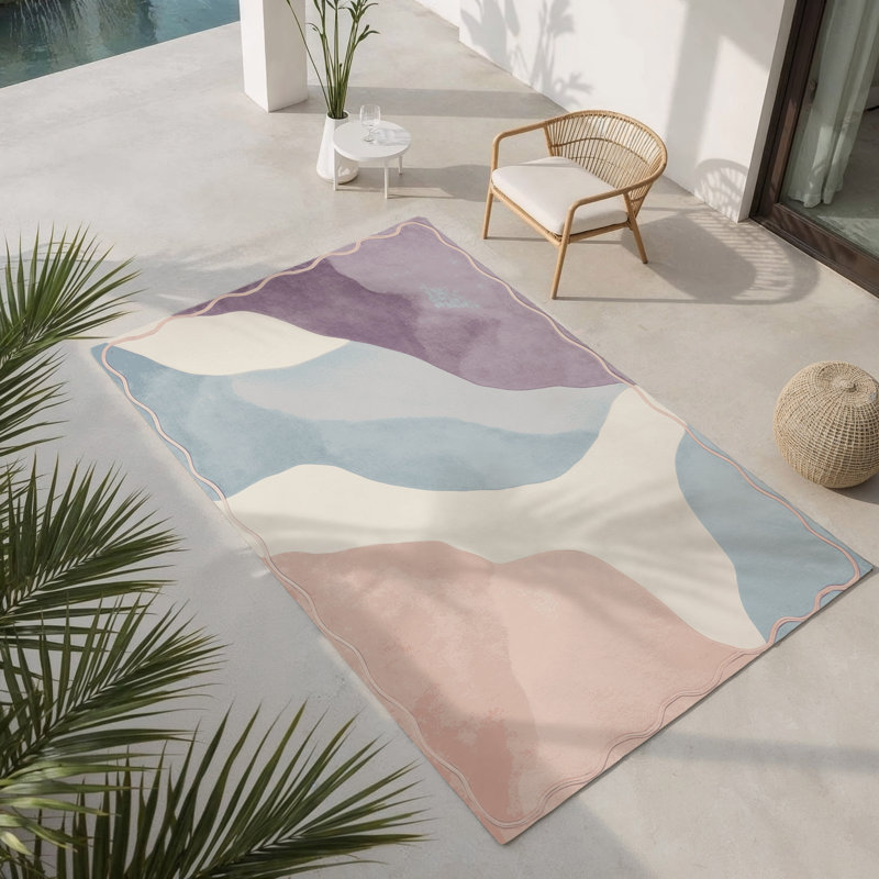 Tapis intérieur et extérieur Mist Blossom, Rectangle 5 pi x 7 pi