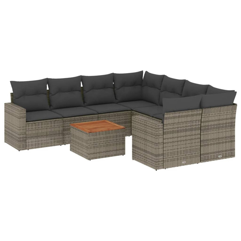 Ensemble de canapé de jardin Vidaxl gris et brun