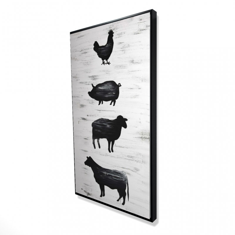 Farm animals - 24"x48" Framed canvas