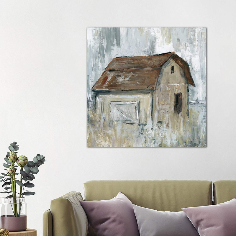 «Barn at Dusk» par Carol Robinson, reproduction, H 37 po x l 37 po x P 1,5 po, Toile tendue