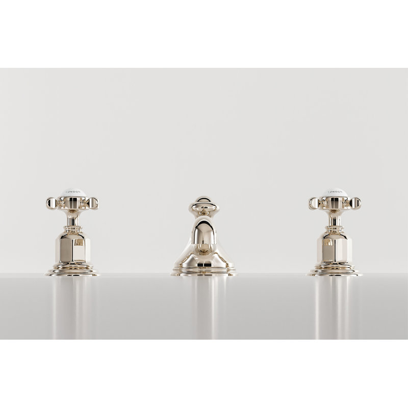 Edwardian Classic 3-Hole Polished Nickel Widespread Bathroom Faucet