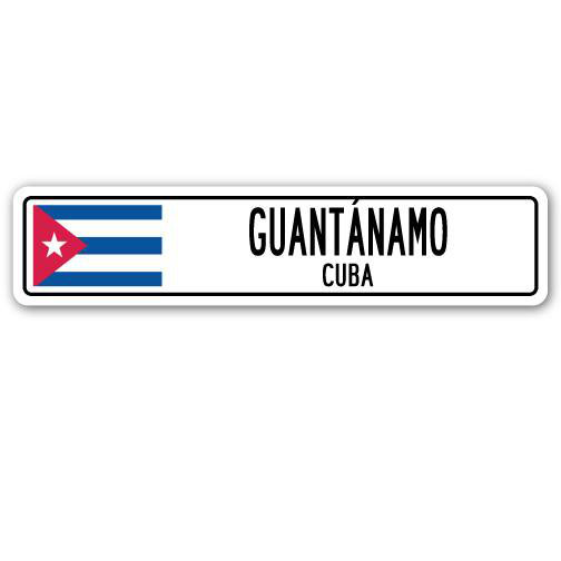 Plaque de rue Guantonamo, Cuba, H 7 po x l 30 po x P 1 po