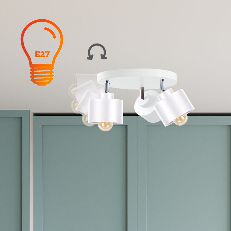 Baymore Ceiling Spotlight, White, White