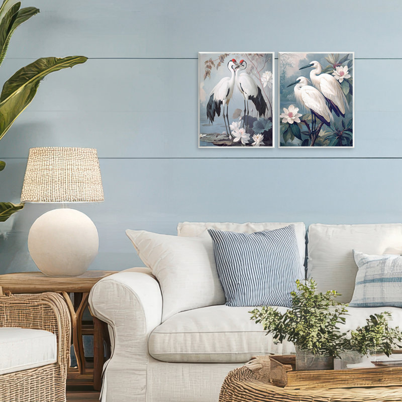 Ensemble de 2 plaques murales Shore Line Magic Birds, design par Steve Hunziker