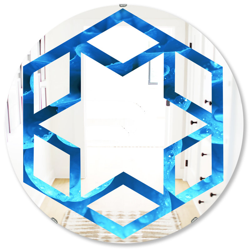 Miroir mural Hexagon Star Flower and Petals, H 31,5 po x l po