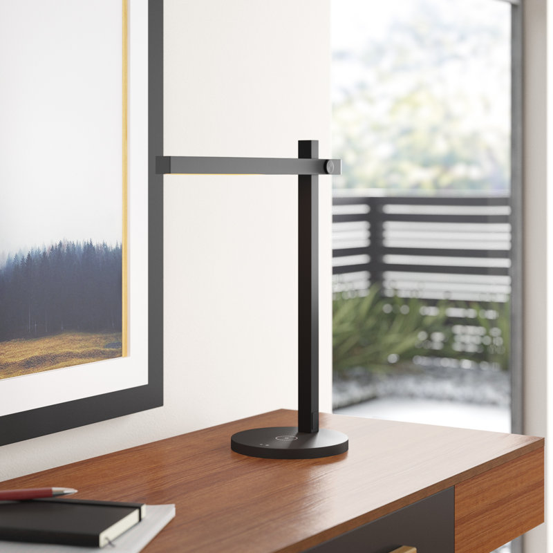 Mcglone Adjustable Metal USB Desk Lamp, Black