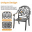 Ensemble de salle à manger de patio rectangulaire en aluminium coulé pour 6 personnes avec 2 chaises pivotantes et coussins