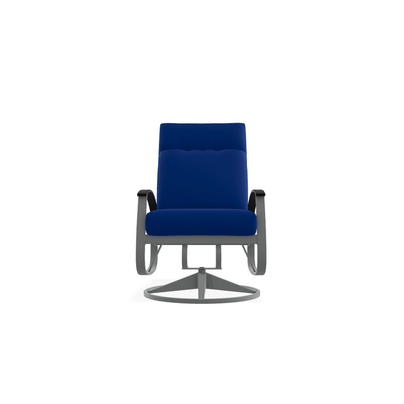 Chaise de patio pivotante avec coussins Askar, Bleu du Pacifique 28A, Noir P70, Graphite texturé