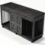 Meuble télé pour chien, cage pour chien en bois 2 en 1 avec tiroirs de rangement, grande cage pour chien