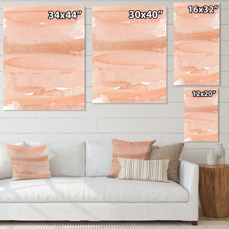 Impression abstraite rose et orange - reproduction sur toile, H 32 po x l 24 po x P 1 po, Toile tendue