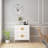 Wood Console Table with 4 Drawers,White