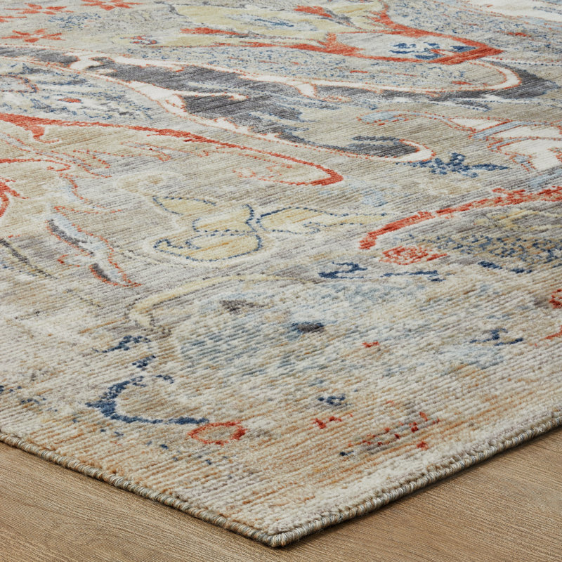 Sundance Mesa Misted Stone Floral Wool Hand Crafted Area Rug, Rectangle 7'6" x 9'6"