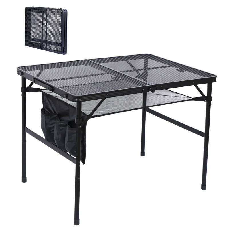 Table de camping en métal Eugonda, L 23,7 po x L 35,5 po x H 26,4 po