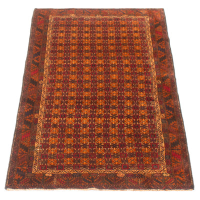 One-of-a-kind Hand Knotted Teimani Red Wool Rug 3'3" x 6'1"