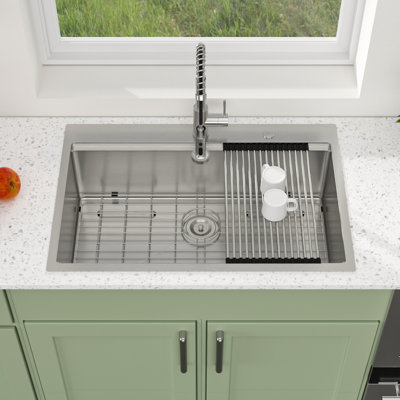 Évier de cuisine à montage sur plan à montage sur plan en acier inoxydable T304 avec planche à découper