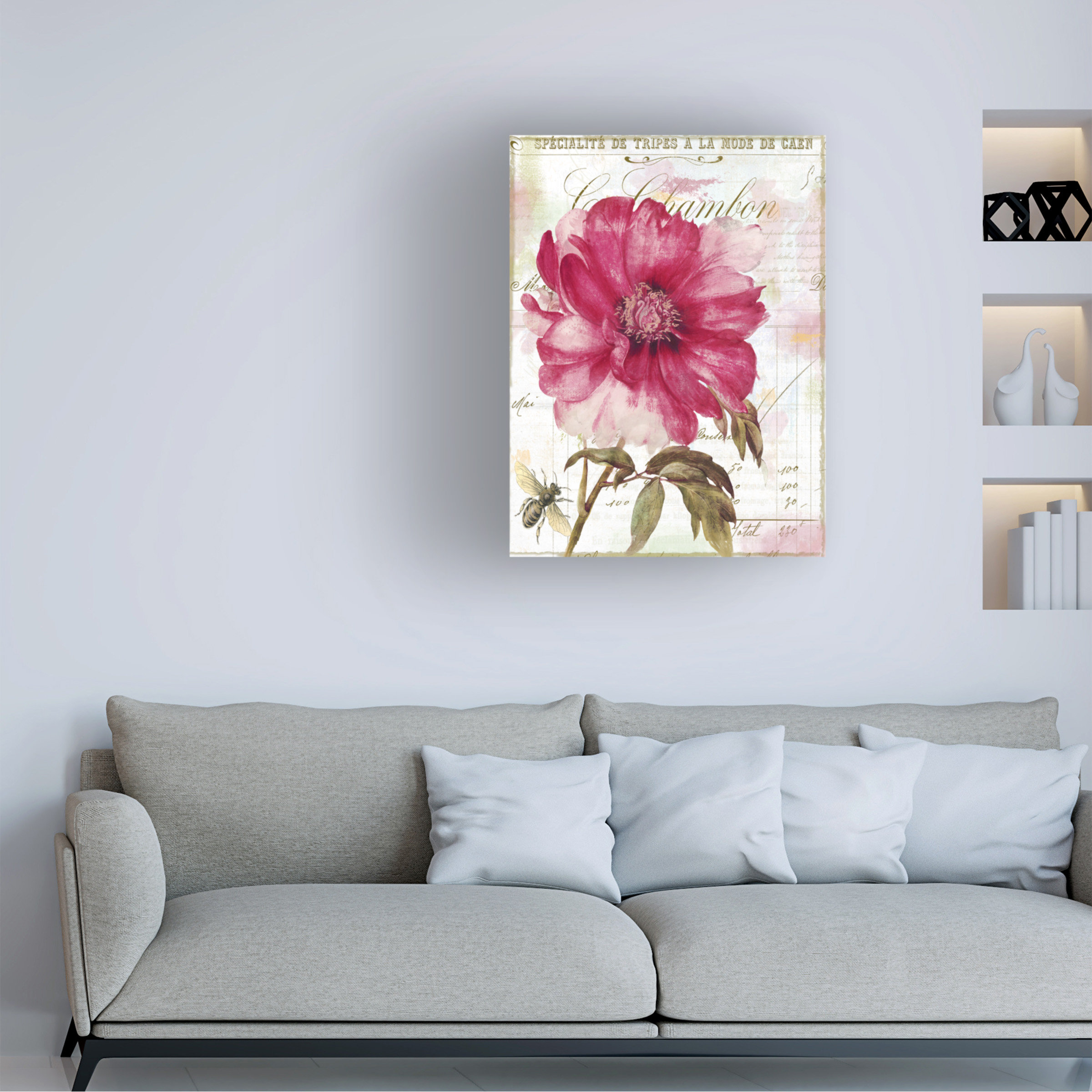 Ebern Designs Sasha Pink Peony Canvas Art | Wayfair