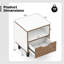 Ensemble de 2 tables de chevet de rangement à 3 niveaux avec plateau de rangement en bois blanc crème