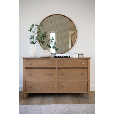 Ren Distressed Natural 6-Drawer Dresser