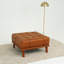 Repose-pieds en cuir Mid-Century moderne brun clair