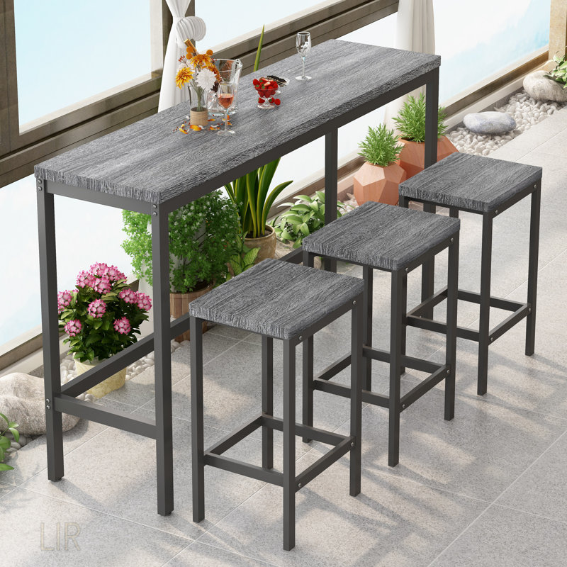 Ensemble de table de salle à manger Keiera, Gris clair, Gris clair