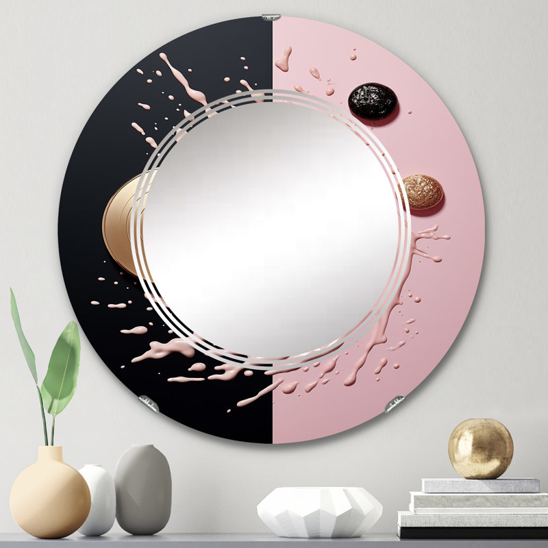 Anansi - Miroir mural moderne rond, 24 po x 24 po