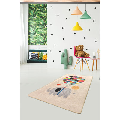 Stylish Area Rug (3.3 x 5.2 Feet), 100% Polyester, Pile Height: 0.16 Inches, Total Thickness: 0.39 Inches | Antibacterial, Non-Slip, Machine Washable | Perfect for Living Room, Bedroom, or Office Decor