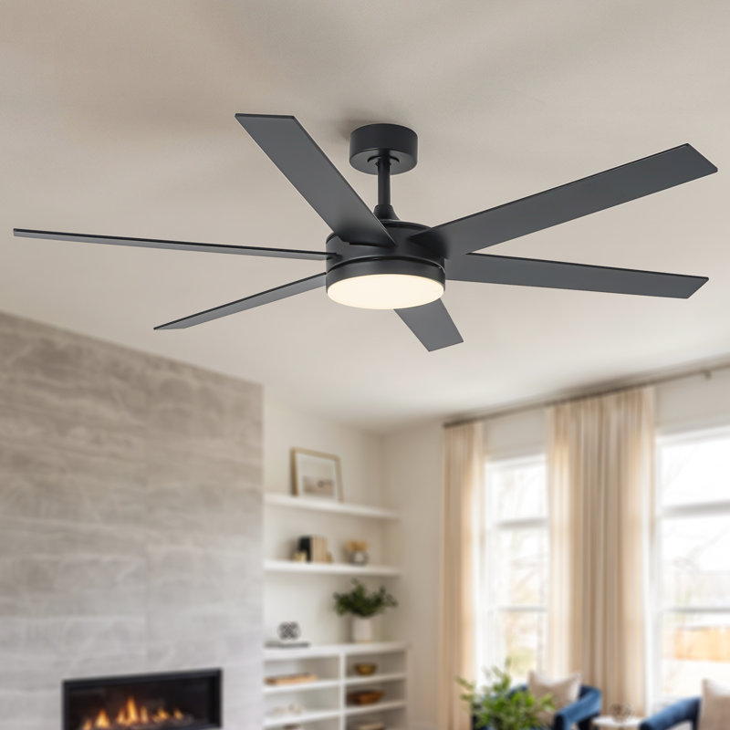 Vaczon 60" Modern Smart Large Ceiling Fan with Dimmable 3CCT LED Lights, 6-Speed Reversible DC Motor, Timer, Remote and App Control