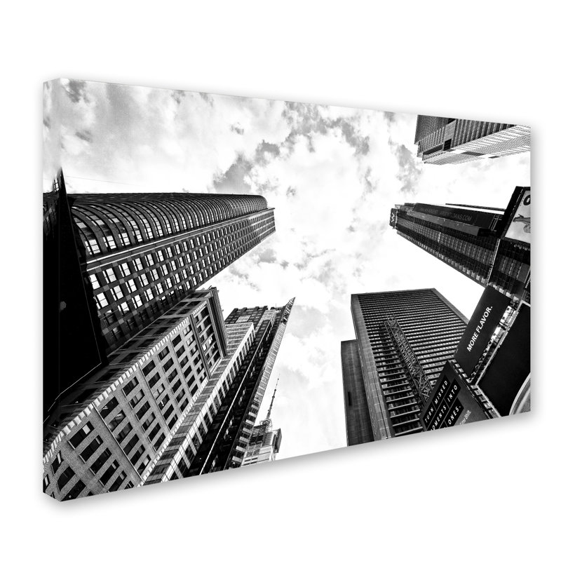 Times square skyscrapers, reproduction de photo sur toile tendue, H 30 po x l 47 po x P 2 po