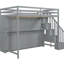 Lit avec bureau et grand espace de rangement, gris - Créez un espace de vie soigné hydraulique dans un lit superposé polyvalent-2077073506