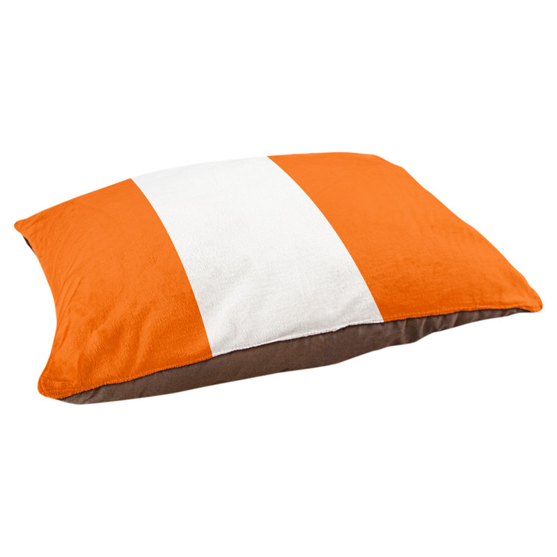 Coussin extérieur Oklahoma, Rouge-orange / blanc / rouge-orange, Grand (l 40 po x P 30 po x H 14 po)