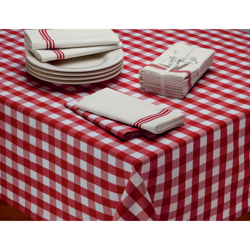 Arkwright Tablecloth, Tango / White, 84" L x 60" W