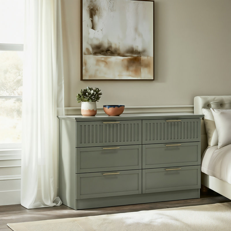 Darry Gregory 6 Drawer Chest, Kale Green