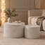Ensemble de 2 tables basses rondes blanches avec rangement caché