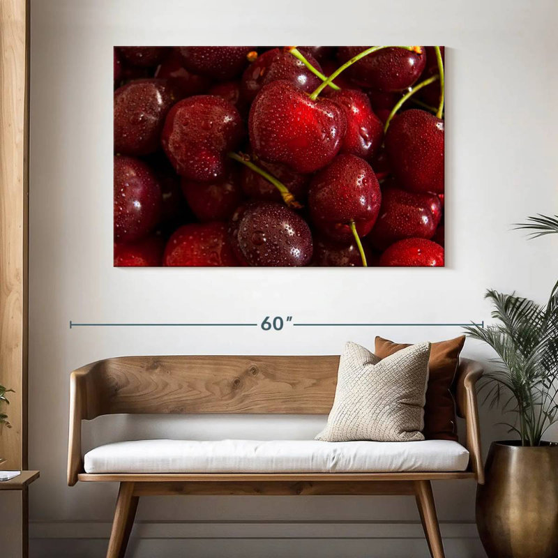Yarlin Red Cherries, 32" H x 48" W