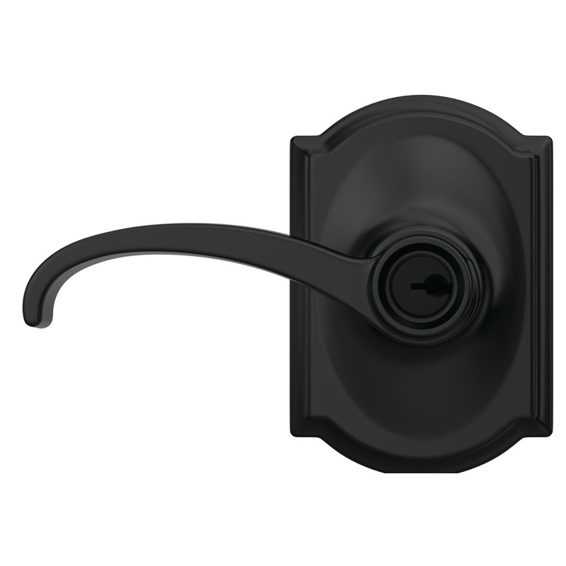 Whitney Keyed (Entry) Lever with Camelot Trim, Matte Black, Keyed Alike, Yes