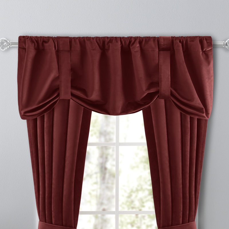 Tie-Up Window Pelmet, Burgundy