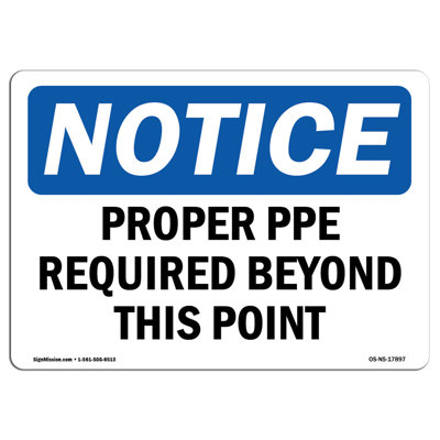 Proper PPE Required Beyond This Point Sign