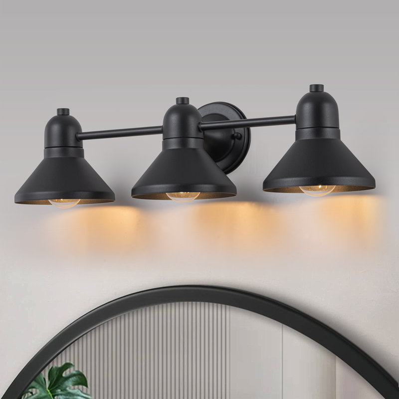 Powder-Coated Vanity Light, 3 Lights
