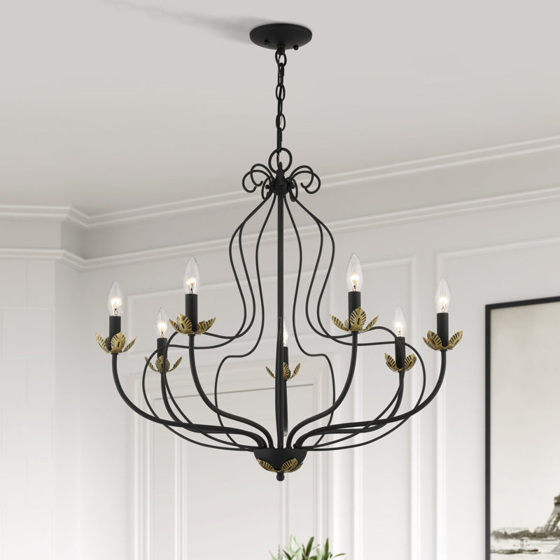 Bellamira Mallory 7-Light Dimmable Chandelier , Black