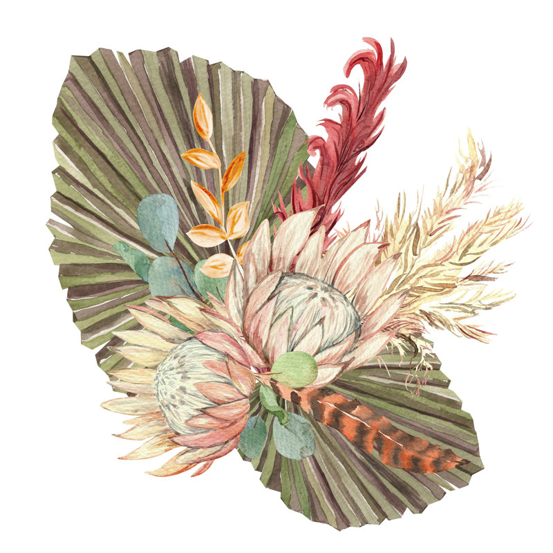 Paper Exotic Bouquet Of Flowers Wallpaper M1289, 125" W x 10.42" L