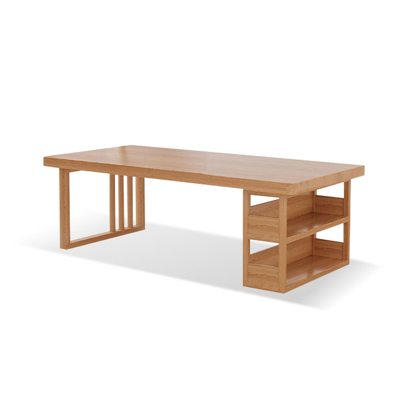 Bureau rectangulaire en bois massif Burlywood, H 29,53 po x l 62,99 po x P 27,56 po
