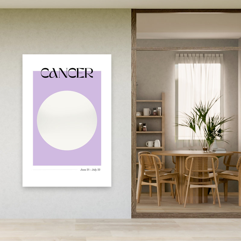 Cancer Zodiac Moon Minimalist Modern Abstract Crab Lavender Landscape Nature Wall Art Print by Anne-Marie Volfova - Print