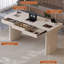 Bureau 62,99 po Modern Light Luxury blanc crème avec plateau en pierre frittée et 3 tiroirs-129897802