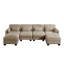 Canapé d'angle modulaire capitonné avec poufs amovibles