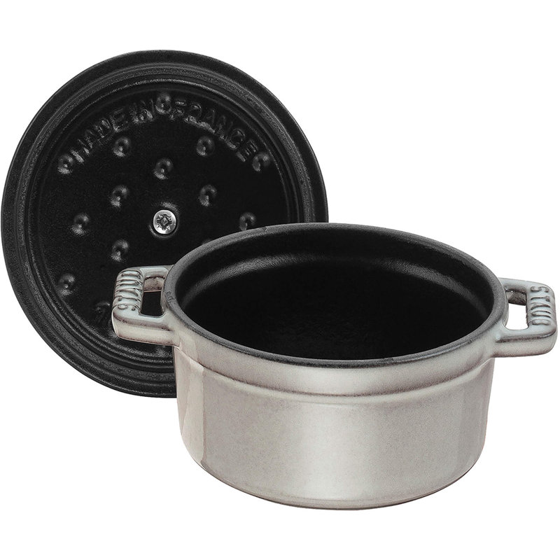 La Cocotte Cast Iron Round Cocotte, 0.25 quarts, Graphite Gray