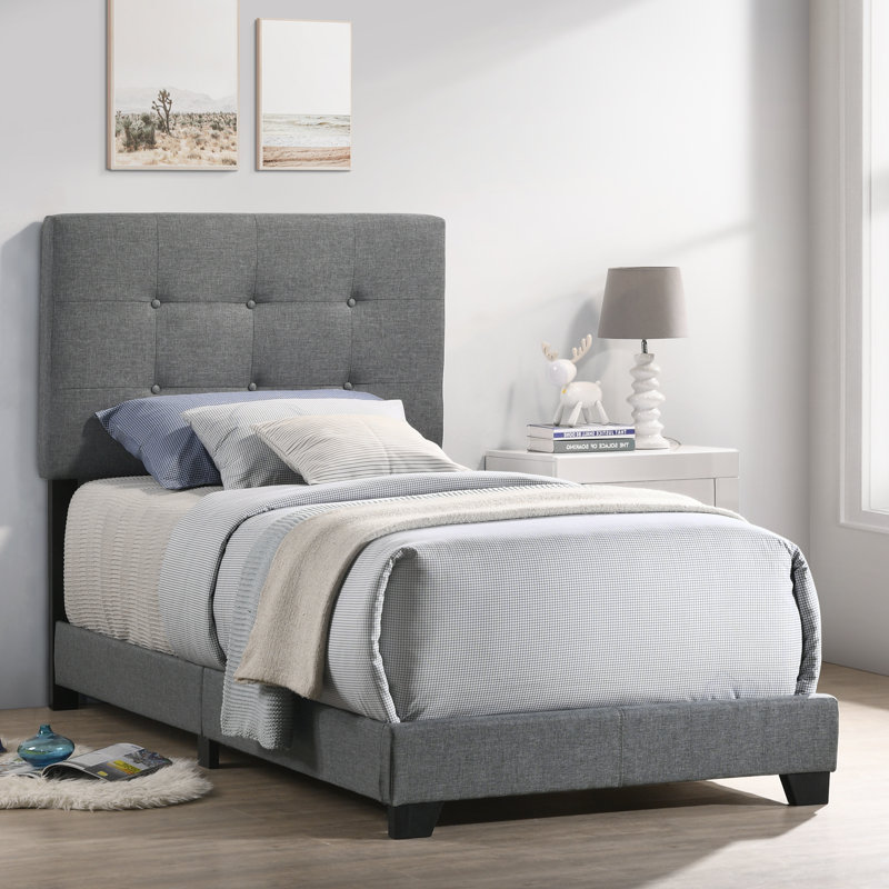 Blarney Tufted Upholstered Low Profile Standard Bed, Twin