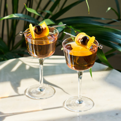 Raye Angled Crystal Nick & Nora Glasses