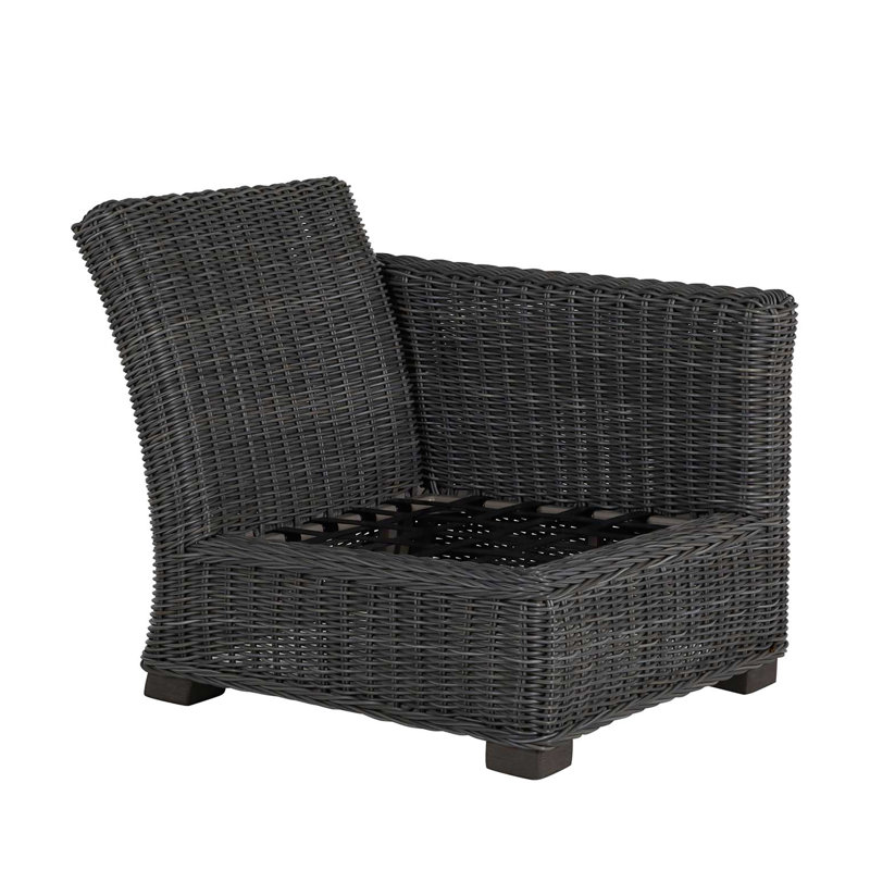 Rustic Patio Lounge Chair with Cushions, No Welt, Intermix Indigo, Slate Gray