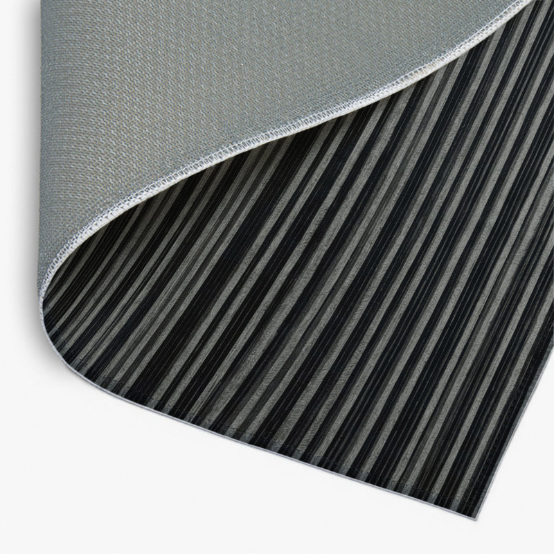 Tapis intérieur / extérieur gris HorizontalStripes, Rectangulaire 8 pi x 10 pi